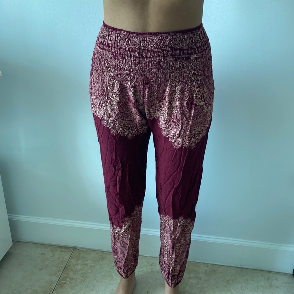 High waisted floral print harem pants